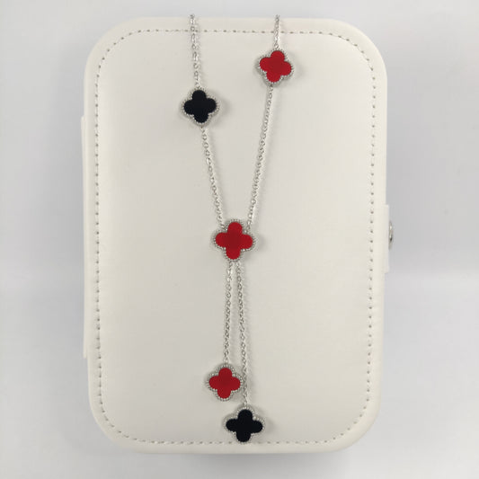 Multi-Clover Silver Necklace