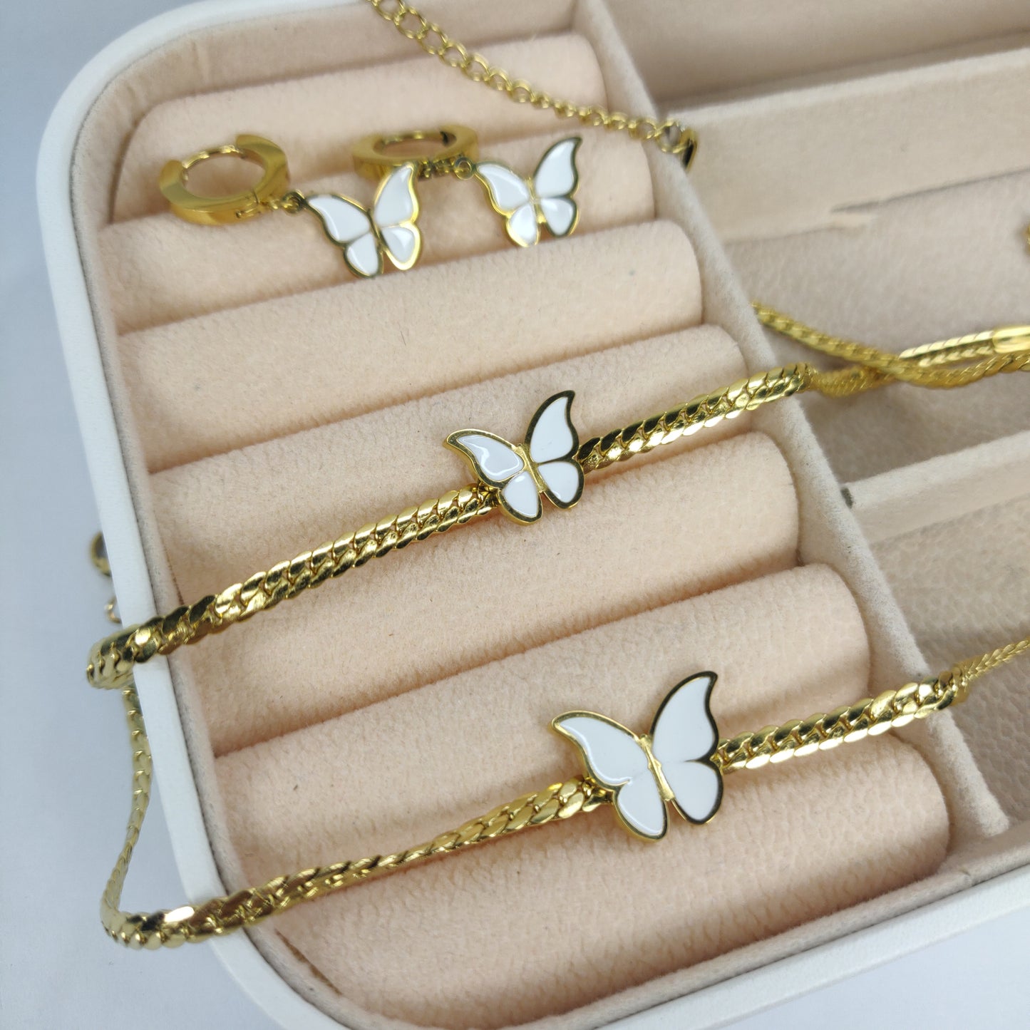 Enchanting Golden Butterfly Jewelry Set