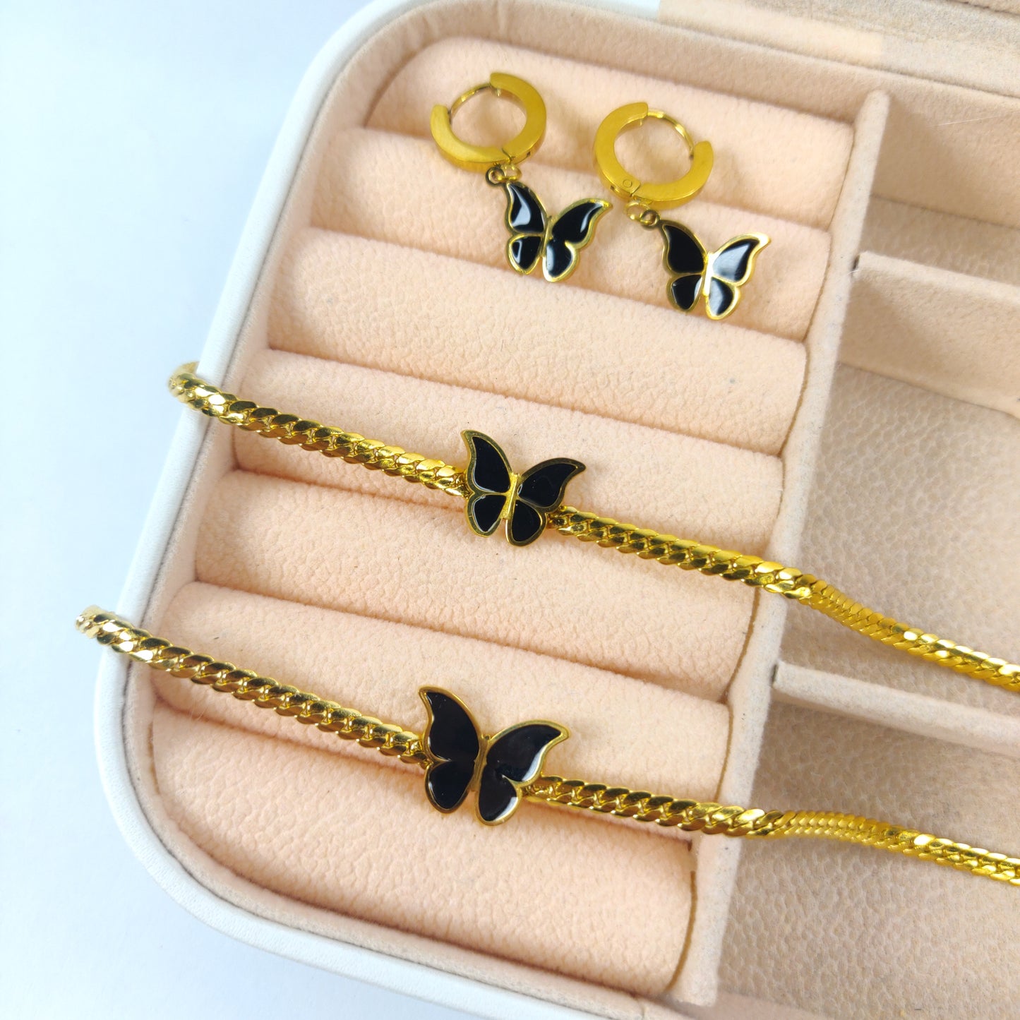 Enchanting Golden Butterfly Jewelry Set