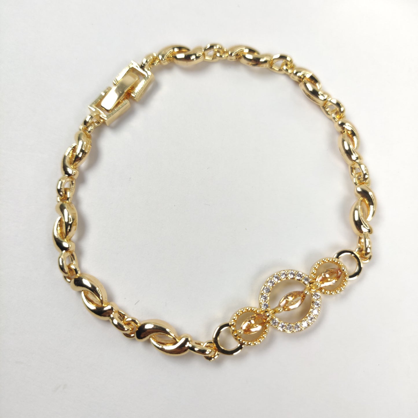 Gold-Tone Crystal Accent Chain Bracelet