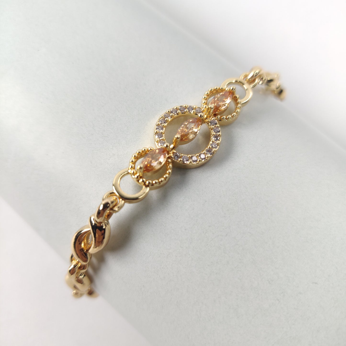 Gold-Tone Crystal Accent Chain Bracelet