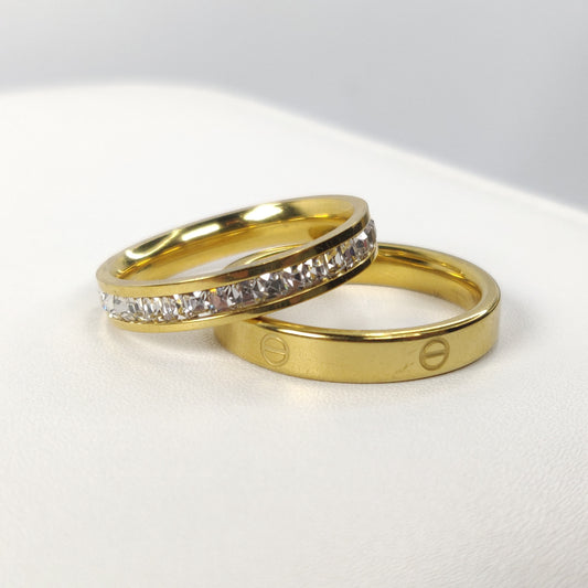 Elegant Gold-Plated Ring Duo