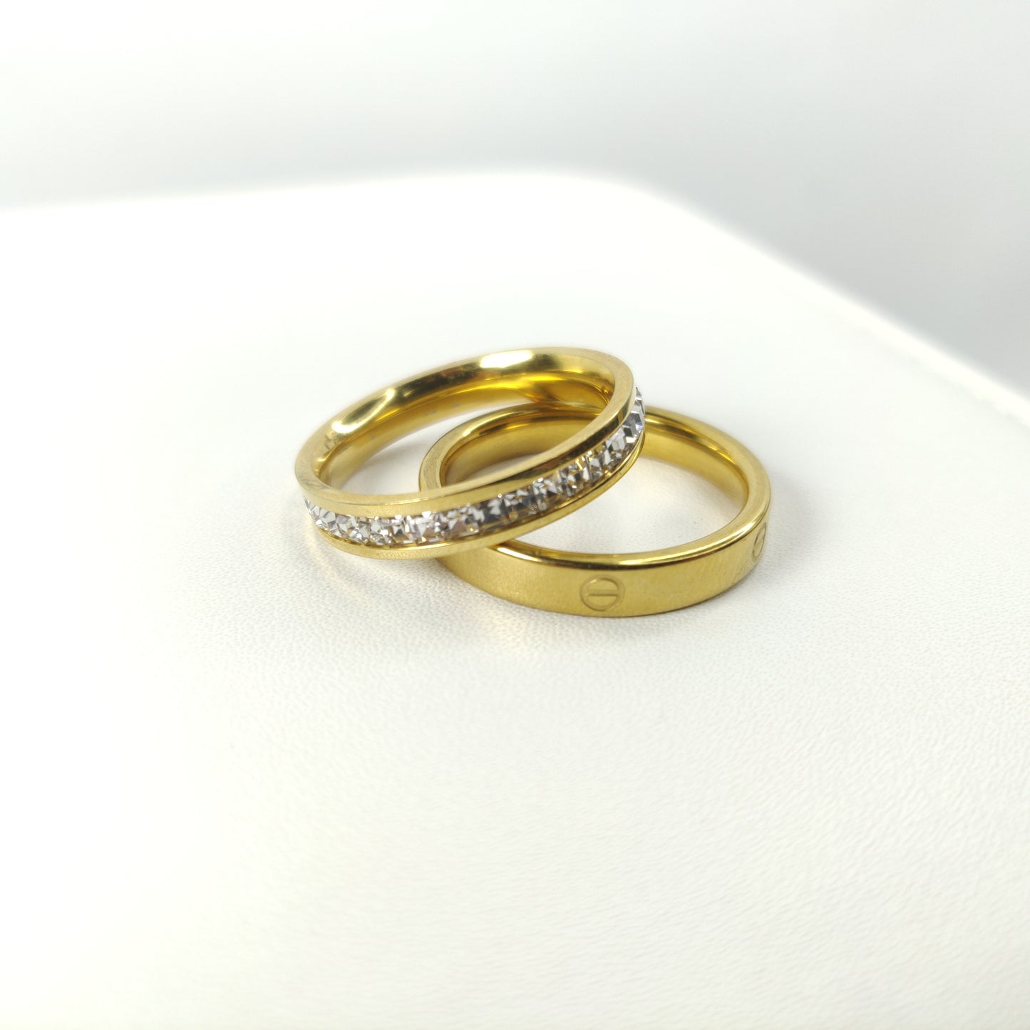 Elegant Gold-Plated Ring Duo