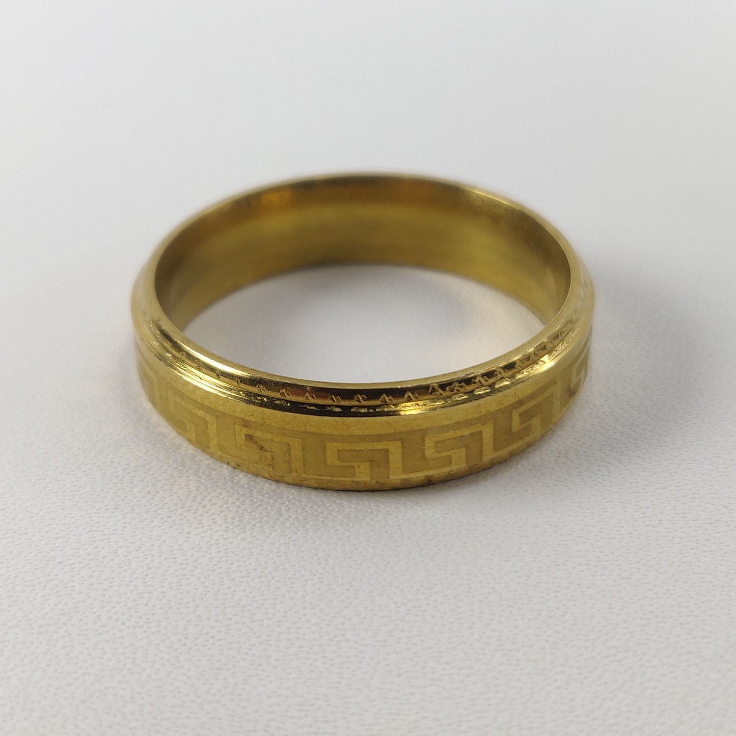 Gold-Plated Greek Key Design Ring