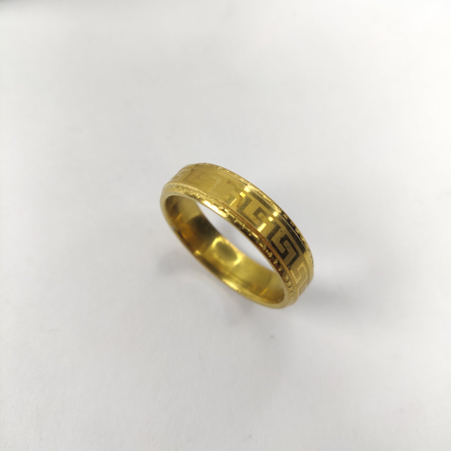 Gold-Plated Greek Key Design Ring