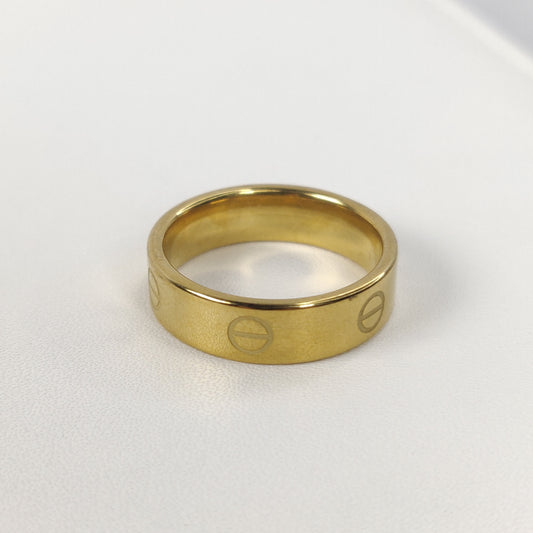 Minimalist Screw-Detail Gold-Plated Ring