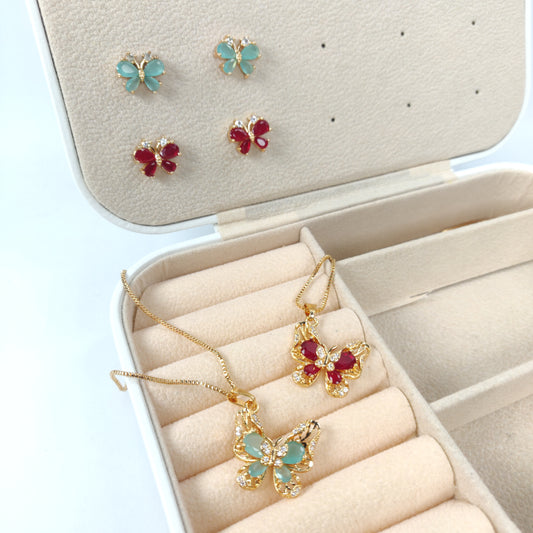 Butterfly Necklace & Earrings Set