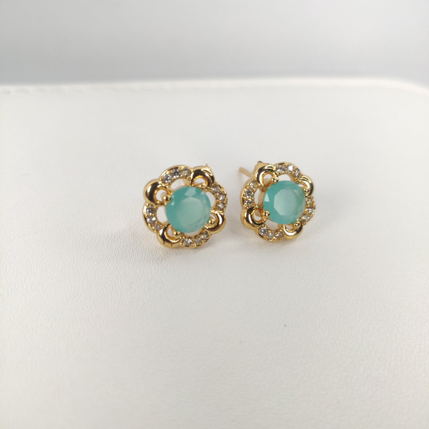 Gold Flower Stud Earrings