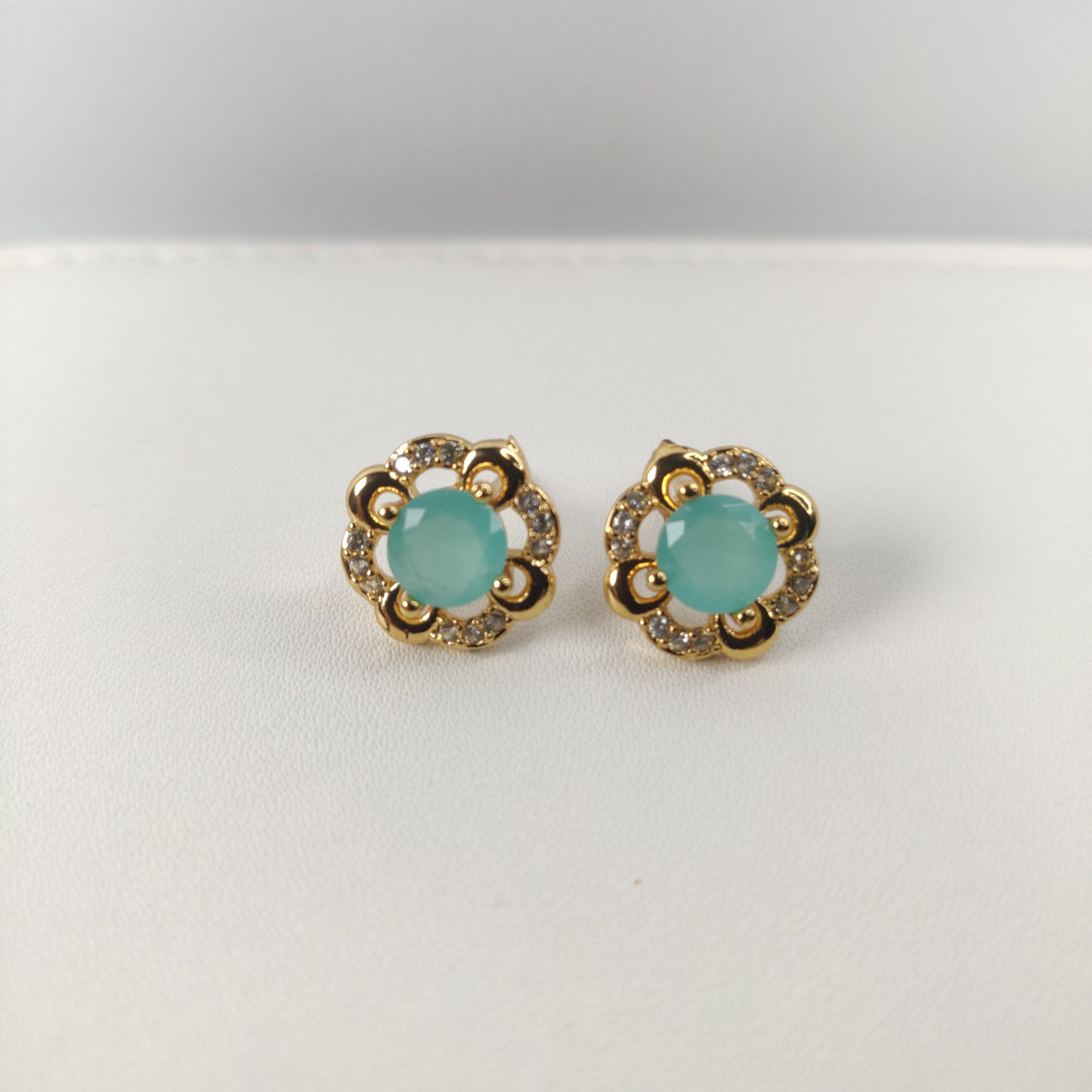 Gold Flower Stud Earrings