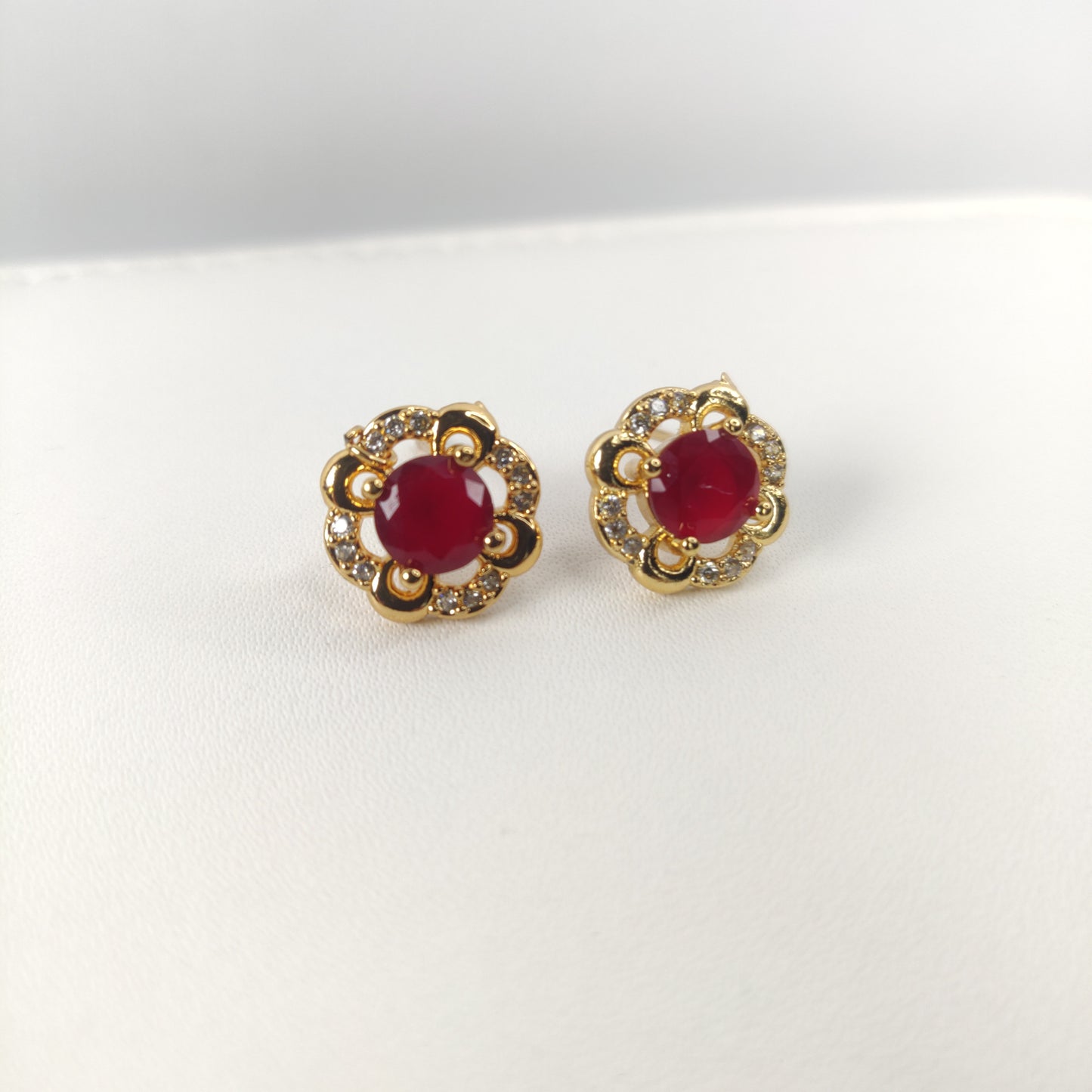 Gold Flower Stud Earrings