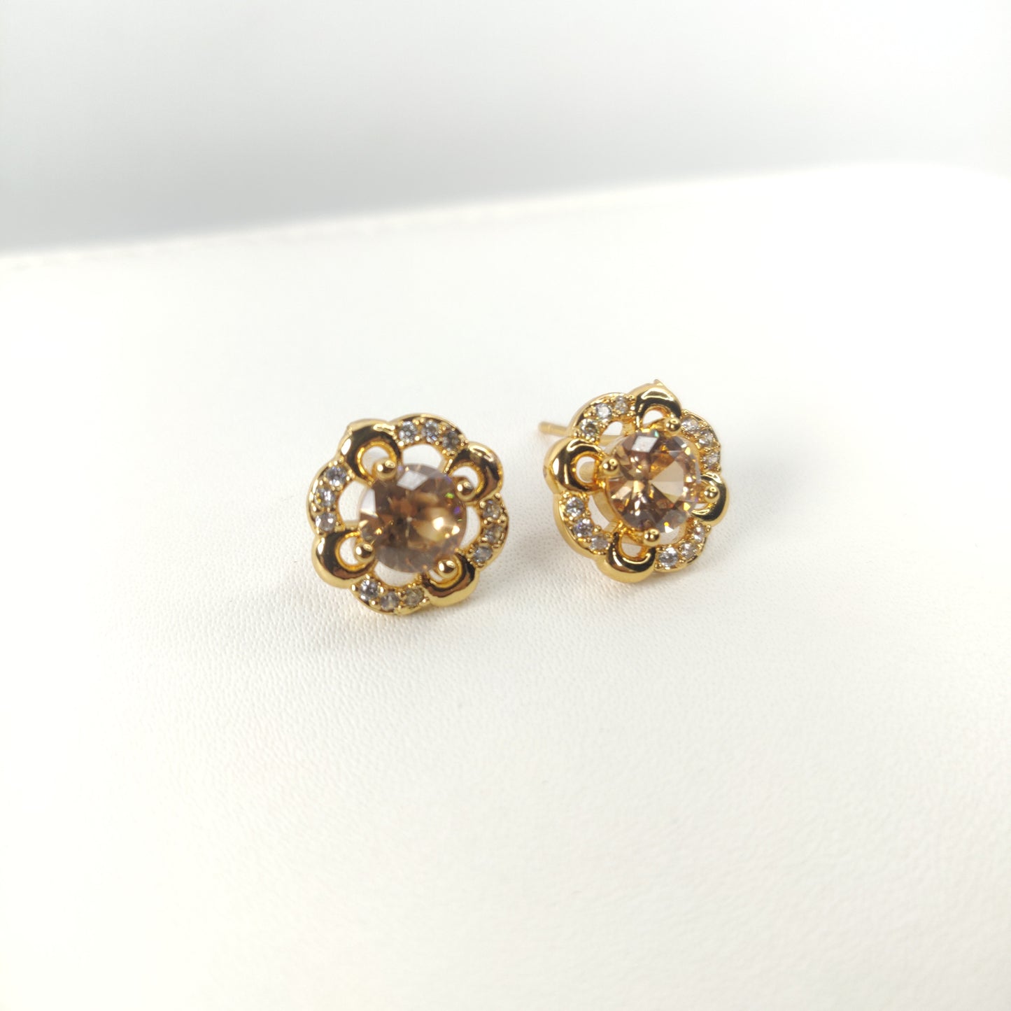 Gold Flower Stud Earrings