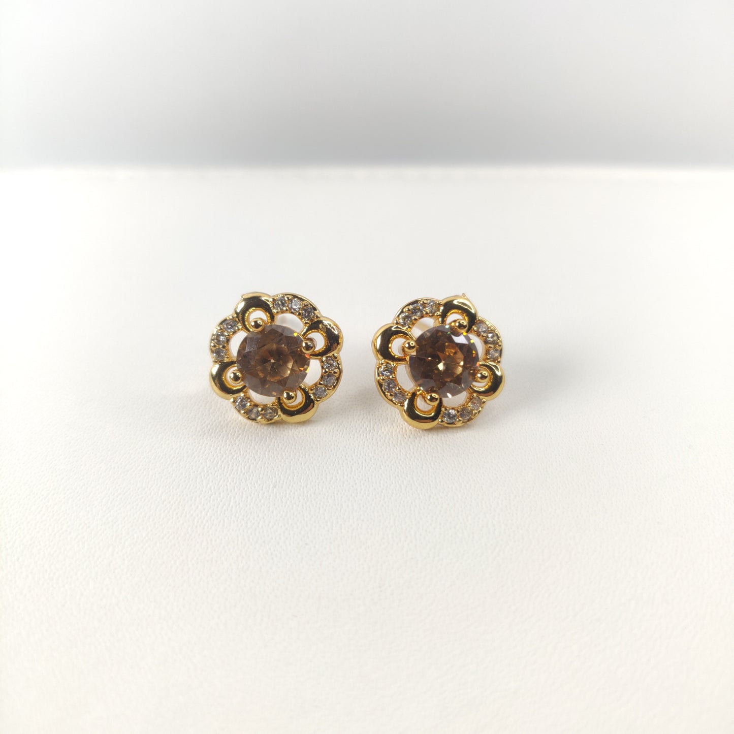 Gold Flower Stud Earrings