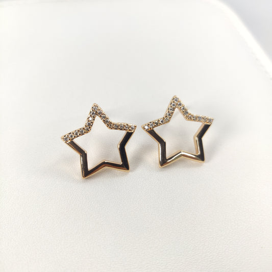 Star Earrings with Crystal Accents