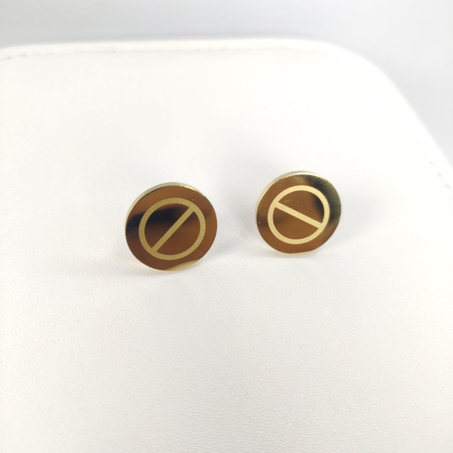 Gold-Plated Circular Stud Earrings