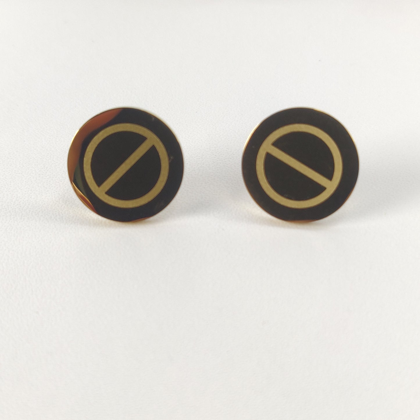 Gold-Plated Circular Stud Earrings