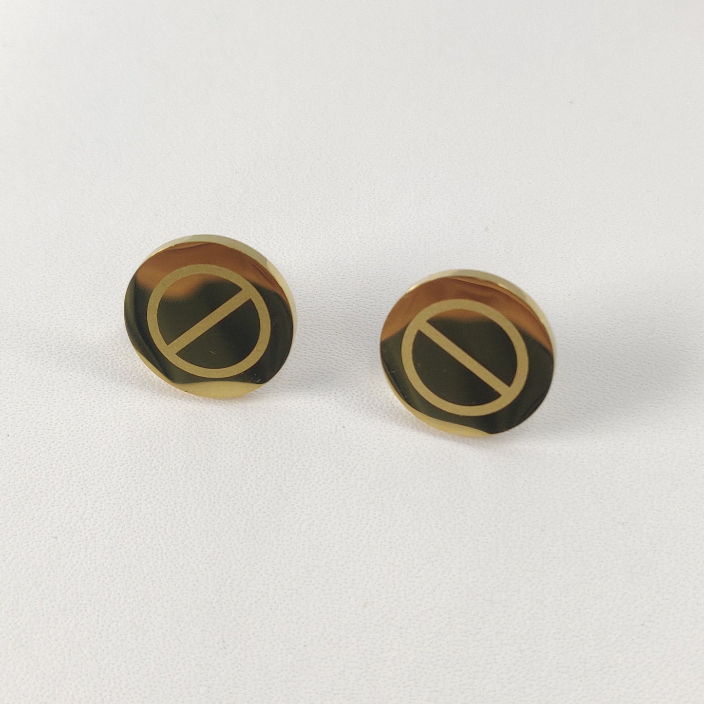 Gold-Plated Circular Stud Earrings