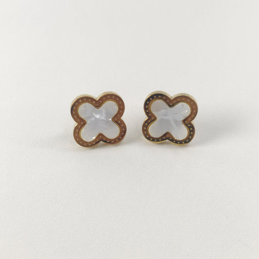 White Clover Stud Earrings