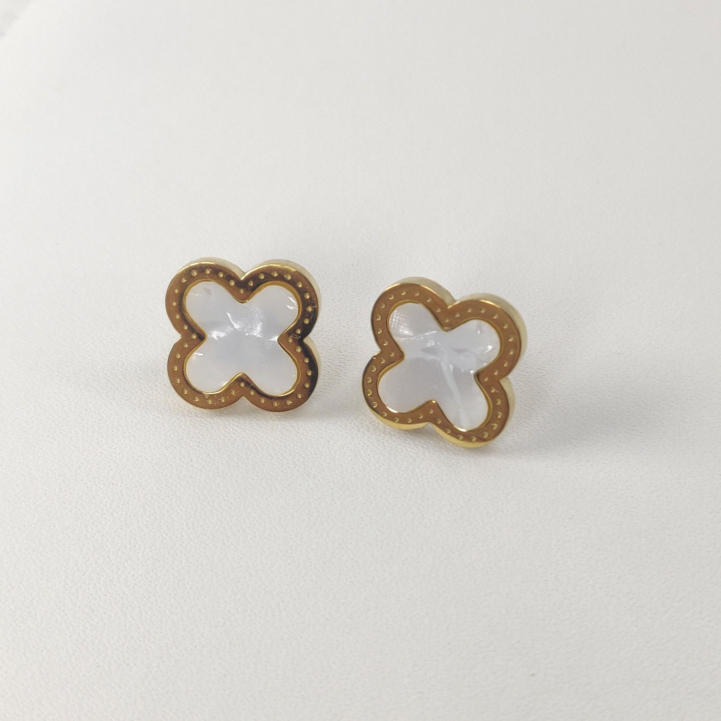 White Clover Stud Earrings